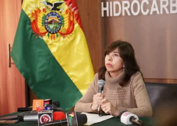 La viceministra Tatiana Genuzio en conferencia de prensa este martes.
Foto: APG
