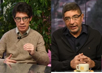 Manuel Mercado y Ricardo Paz en Piedra, Papel y Tinta de La Razón. Fotos: Oswaldo Aguirre.