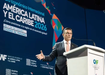EL presidente ROdrigo Paz en el Foro de la CAF, en Panamá.
Foto: Rodrigo Paz