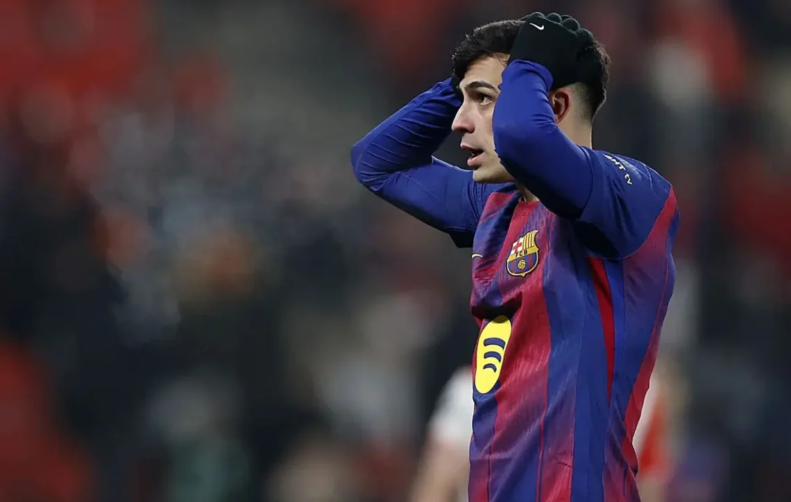 Pedri, durante el partido de Champions ante el Slavia de Praga. (FOTO: AFP)
