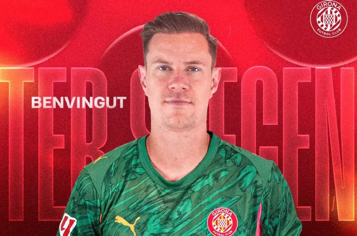 Ter Stegen, con la camiseta del Girona. (FOTO: Girona FC)