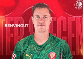 Ter Stegen, con la camiseta del Girona. (FOTO: Girona FC)
