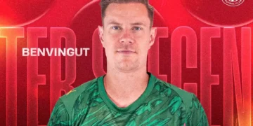 Ter Stegen, con la camiseta del Girona. (FOTO: Girona FC)