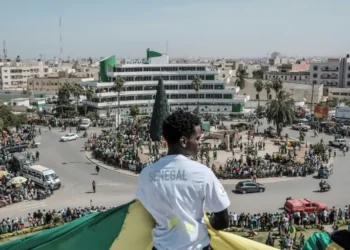 Un aficionado senegalés durante las celebraciones por el título de la CAN. (FOTO: AFP)