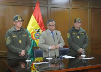 El ministro Marco Antonio Oviedo dio mayores detalles sobre la aprehensión de Montaño. Foto: APG.