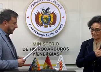 María Suana Anaya jura como nueva gerente de la EBIH. Foto: Captura Bolivia Tv.