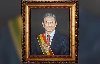 Retrato de presidente  Rodrigo Paz Pereira. (Foto: Bolivia Tv)
