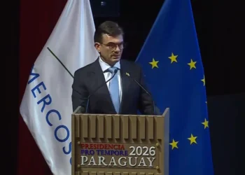 El presidente Rodrigo Paz en Paraguay. Foto: Captura Gobierno de Paraguay.