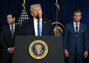 Donald Trump en la rueda de Prensa de este sábado. Foto: AFP