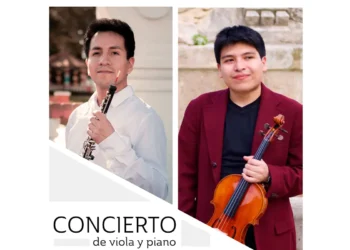 El arte promocional del evento de Cesar Blas (izq.) y Leonardo Barral. Imagen Conservatorio Plurinacional de Música