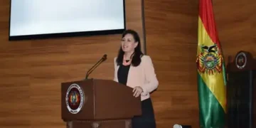 La presidenta del TCP, Paola Prudencio, en un acto institucional.