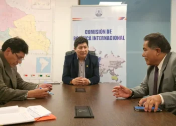 Sesión de la Comisión de Política Internacional, a la cabeza del senador Nicanor Cochi. (Foto: Senado)