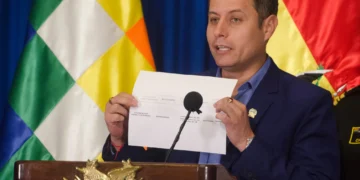 El vicepresidente Edmand Lara brinda una conferencia de prensa. (Foto: Vicepresidencia)