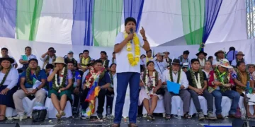 El expresidente Evo Morales reapareció en un acto electoral en el Trópico de Cochabamba. (Foto: Kawsachun Coca)