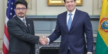 El canciller Fernando Aramayo y el secretario de Estado de Estados Unidos, Marco Rubio.
Foto: Marco Rubio