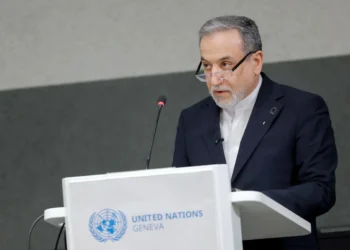 el canciller iraní, Abbas Araghchi, durante su intervención en Ginebra