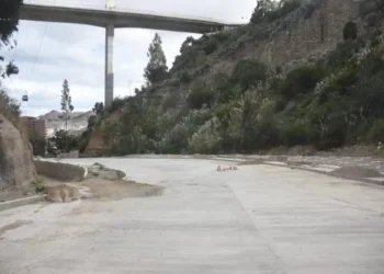 El pavimento rígido de la avenida La Paz. FOTO: GAMLP