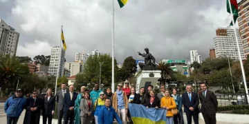 Representantes de la Unión Europea (UE) y autoridades de la Alcaldía de La Paz. (Foto: UE)