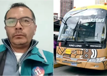 El jefe de operaciones de La Paz Bus, Jimmy Chávez, explica sobre los ajustes en las tarifas de La Paz Bus. FOTO: La Razón