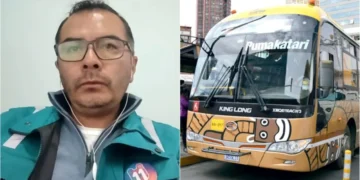 El jefe de operaciones de La Paz Bus, Jimmy Chávez, explica sobre los ajustes en las tarifas de La Paz Bus. FOTO: La Razón