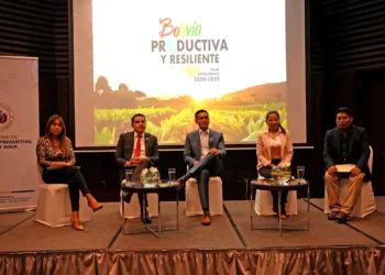 El lanzamientodel plan Bolivia Productiva y Resiliente. Foto: Ministerio de Desarrollo Productivo.