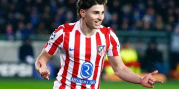 El atacante argentino Julián Álvarez llegó a 20 dianas en la Champions League. (FOTO: Atlético de Madrid)