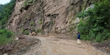 Un derrumbe se registró en la carretera Santa Bárbara - Caranavi - Quiquibey. FOTO: ABC