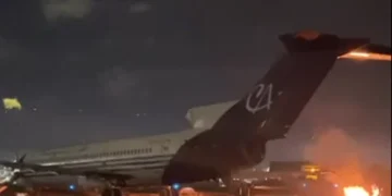 Simulacro de accidente aéreo en el aeropuerto de Cochabamba.