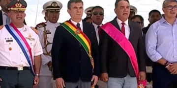 El presidente Rodrigo Paz participa de los actos del Día del Mar en Puerto Quijarro, Santa Cruz.
