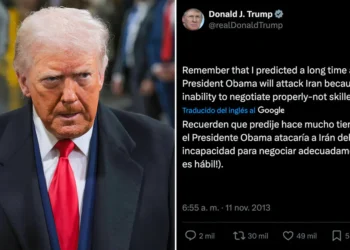 Una composición del tuit y Trump realizado por la cadena rusa RT