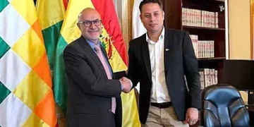 El ministro de la Presidencia, José Luis Lupo y el vicepresidente Edmand Lara (Foto: RRSS)