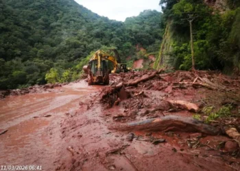 Derrumbes y mazamoras dejan instransitable la carretera Tarija - Entre Ríos. FOTO: ABC