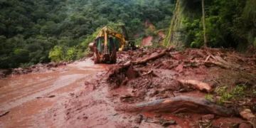 Derrumbes y mazamoras dejan instransitable la carretera Tarija - Entre Ríos. FOTO: ABC