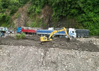 Trabajos de intervención en la ruta. Foto: ABC