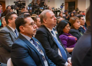 Autoridades de la Aduana en el acto de lanzamiento de 'Tranca Cero'. Foto: Dircom
