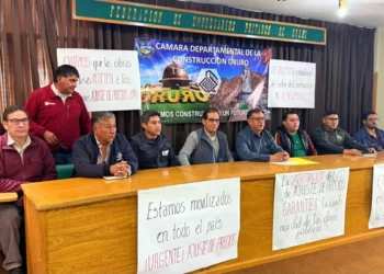 Pronunciamiento de la Cámara Departamental de la Construcción de Oruro. Foto: Cadeco
