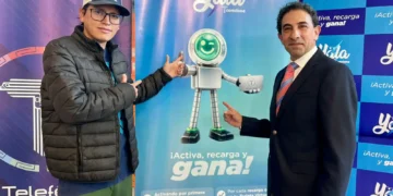 El gerente de Mi Teleférico, Cristhian Eduardo, en la presentación de la aplicación. FOTO: Mi Teleférico