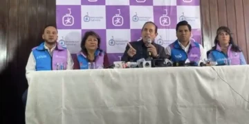 Conferencia de prensa del alcalde electo de La Paz, César Docweiler. FOTO: Captura Innovación Humana