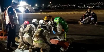 Simulacro aéreo en el aeropuerto de Cochabamba. (Foto: Naabol)