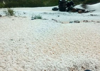 Granizada en el municipio de Cotagaita. Foto: Vos Tv