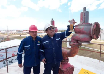 Los choferes, a la cabeza de Lucio Gómez realizan las verificaciones. Foto: YPFB