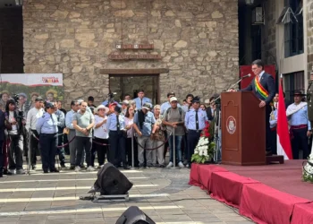 El presidente Rodrigo Paz, en Tarija. Foto: DIRCOM