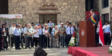 El presidente Rodrigo Paz, en Tarija. Foto: DIRCOM