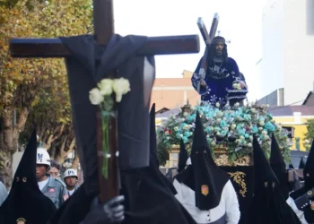 La procesión del Santo Sepulcro en La Paz. FOTO: GAMLP