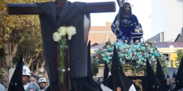 La procesión del Santo Sepulcro en La Paz. FOTO: GAMLP