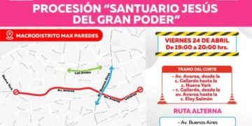 Cerres de vías en Max Paredes.
Foto GAMLP