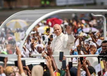LeónXIV dio una misa en Camerún/AFP