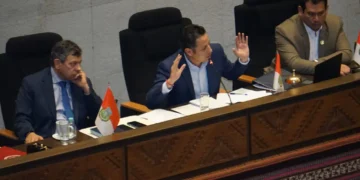 El vicepresidente Edmand Lara en sesión. Foto: APG