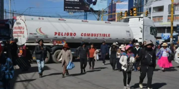 Bloqueo en la ciudad de El Alto. Foto: APG