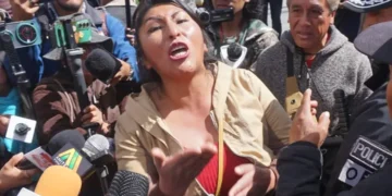 Mujer evista defiende la gestión del expresidente Evo Morales. Foto: APG